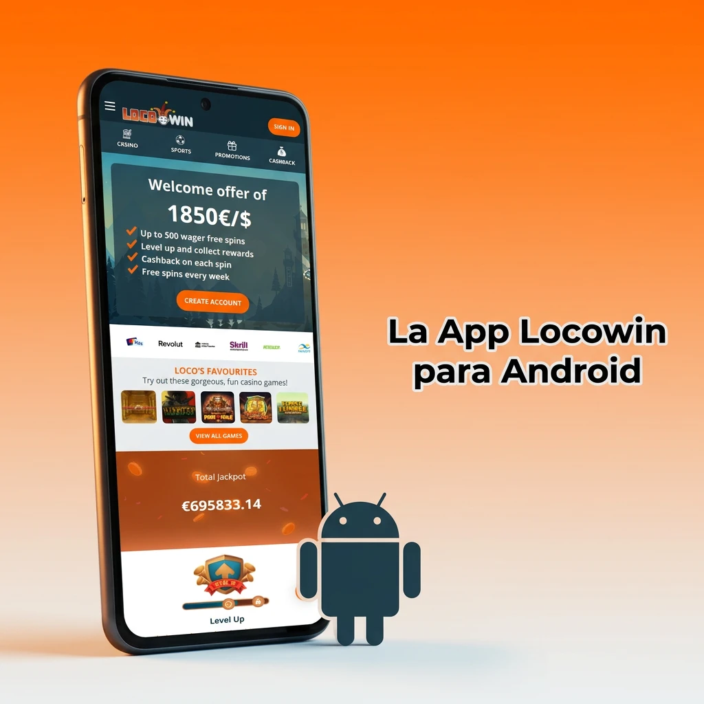App móvil Locowin para Android con opciones de apuestas deportivas y casino disponible gratuitamente