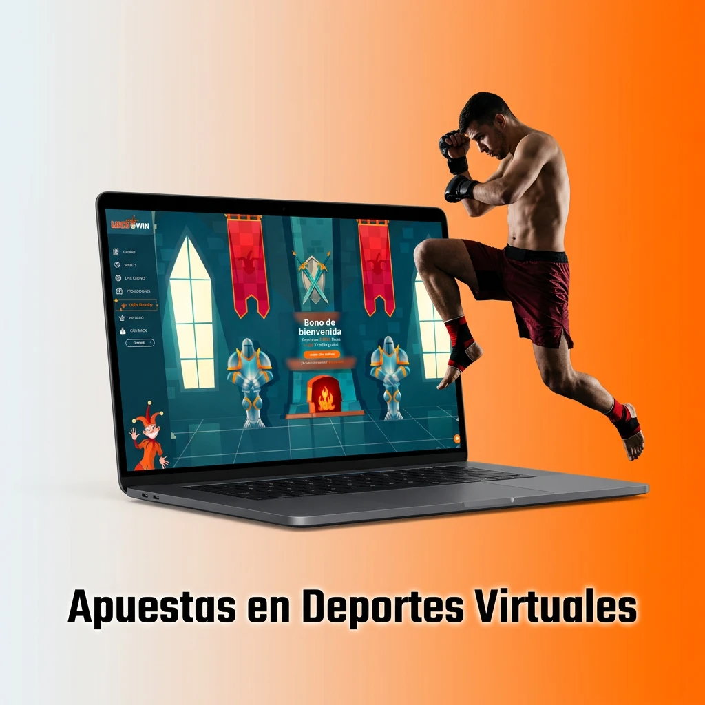Virtual sports betting interface showing football, cycling, horse racing and tennis with 24/7 availability and instant results.