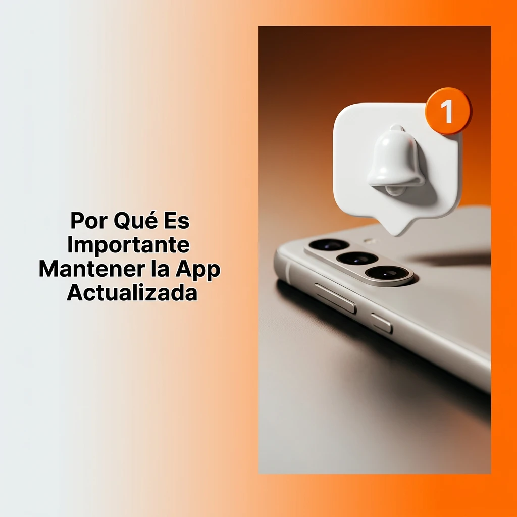 Smartphone showing app update notification with security shield and performance improvement icons