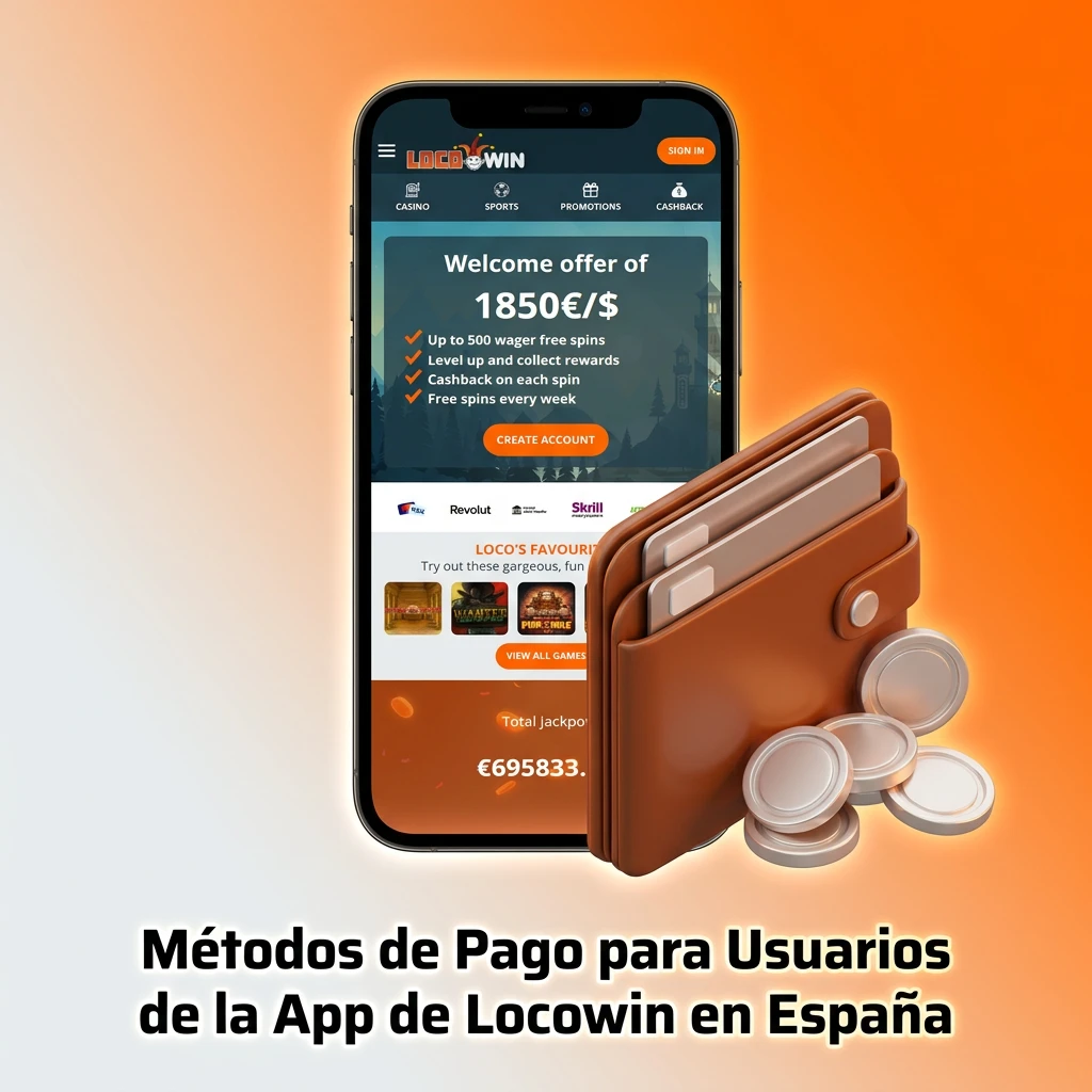 Métodos de pago Locowin España: Visa, Mastercard, Bizum, Skrill, Neteller, Paysafecard y Trustly